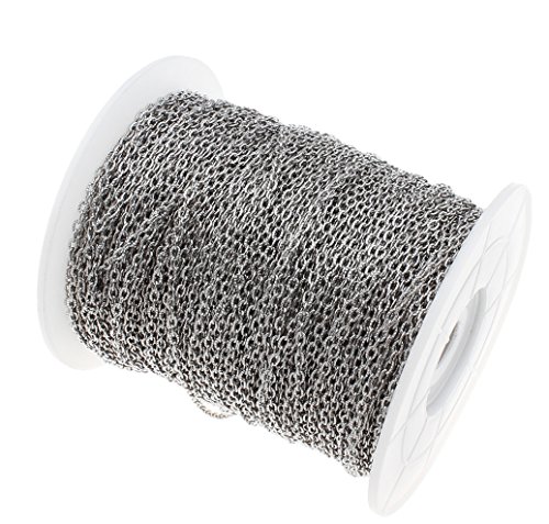 Perlin 3 metres, link chain, metal chain, oval, curb chain, 4 mm, Tibetan silver, jewellery chain - Image 3