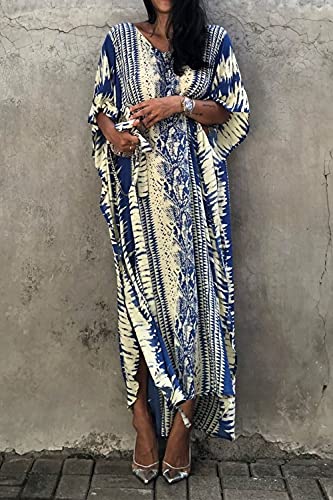Robe longue caftan respirante et fluide style bohème décontracté - 7