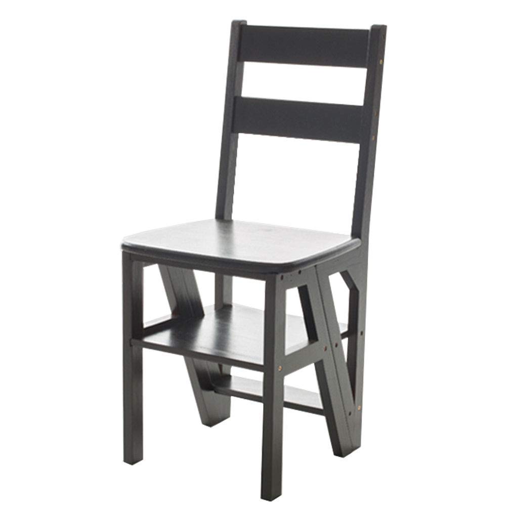 Taburete de silla escalera de madera natural ideal para organizar la biblioteca del hogar