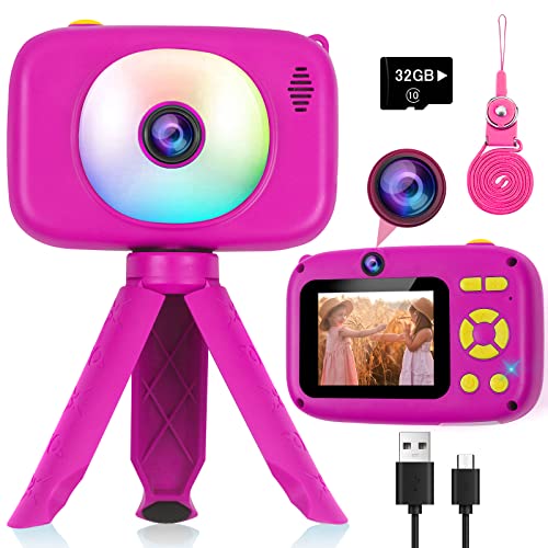 Elimiic Kids Camera Toys - Upgrade Selfie Camera For 4-8 Year Old Girls, Time Lapse Camera With 32G Memory Card For Girls Age 3-6 (Red) #TOP26