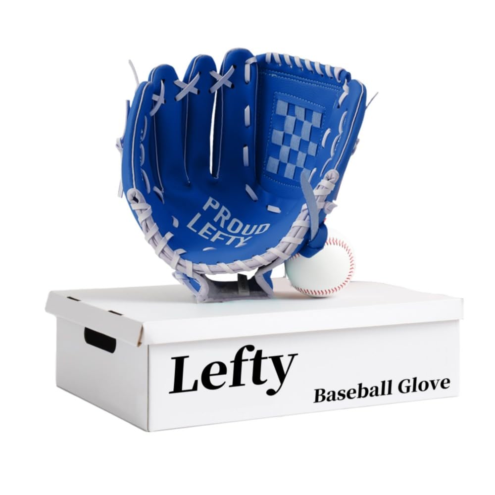 Urby Left Handed Baseball Glove, Left Handed T Ball Glove for Lefty, Left Hand Throw Only. T-ball & Youth Baseball Gloves. Entry-Level. Blue. 10.5in. Age 4-7