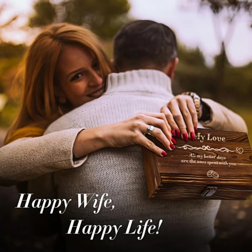 Gift for Wife from Husband, Anniversary Keepsake Gift Set in Wooden Box - Image 2