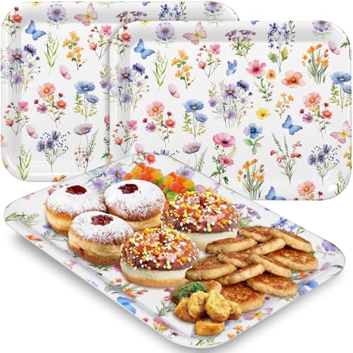 Vesici 3 Pcs Wildflower Serving Trays 13 x 10 Inch...