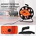 VEVOR 100FT Retractable Extension Cord Reel, with 4 Outlets and Dust Cover, Heavy Duty 12AWG SJTOW Power Cord, Portable Handle and Safety Overload Circuit Breaker, for Outdoor Indoor Toolshed Garage