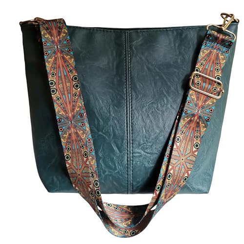 Image of Fashion Hobo Bags for Women Vegan Leather Crossbody Bag with Guitar Strap Shoulder Purses and Handbags