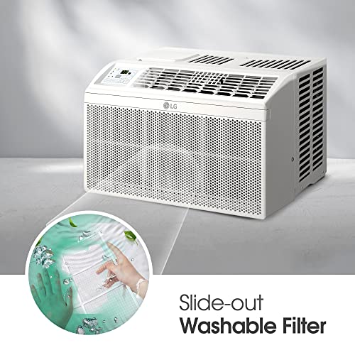 LG 5800 BTU Window Air Conditioners [2023 New] Remote Control Ultra-Quiet Compact-size Washable Filter Multi-Speed Fan Cools 260 Sq.Ft. Small Room AC Unit air conditioner Easy Install White LW6023R