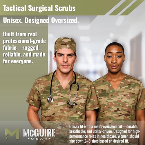M MCGUIRE GEAR Tactical Ripstop Scrub Top – Unisex Scrubs for Nurses, Military, EMS – Medical Scrub Shirt – Made in The USA. - Image 5
