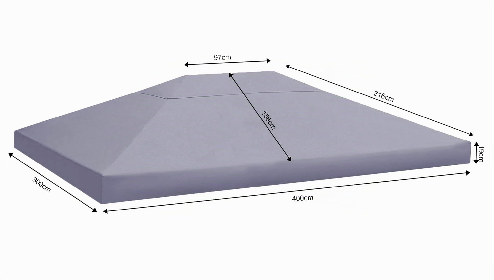 Quick-Star Repuesto para Rank Cenador (3 x 4 m Antracita Funda para pabellón Techo