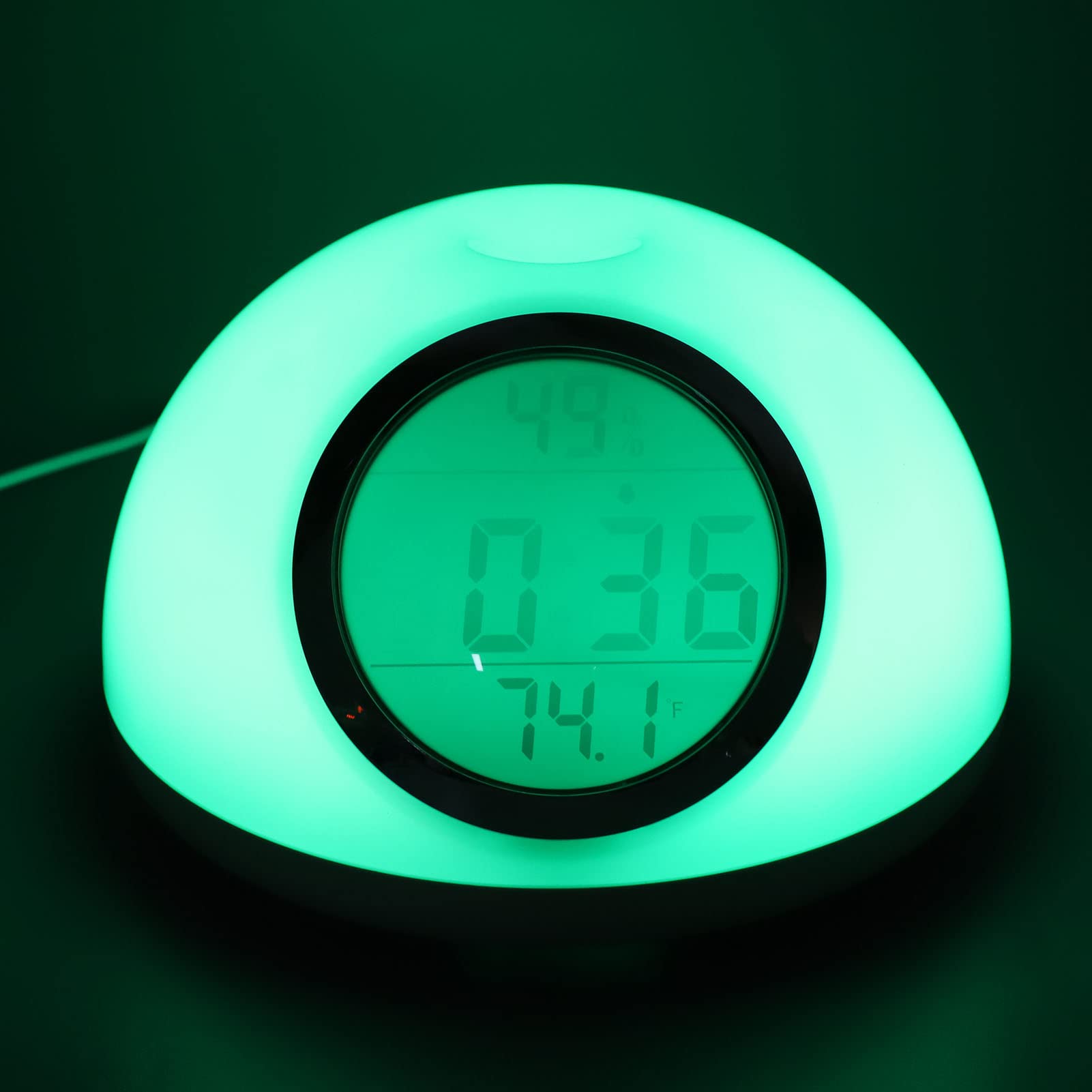 Luz para Despertar con Control y Simulación, Luz Cálida de 7 Colores, Reloj Despertador LCD para Personas Que Duermen y Niños