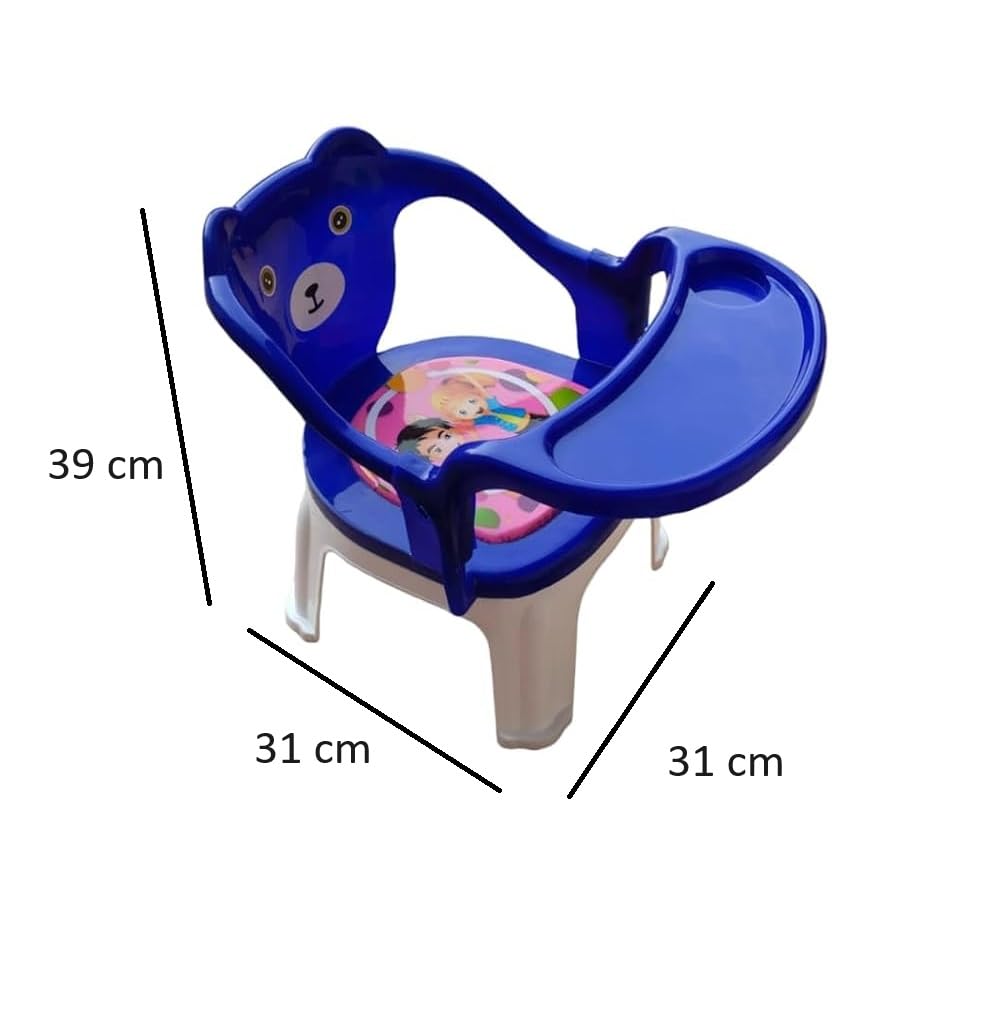 The Tickle Toe Plastic Baby Chair with Cushion & High Backrest | Study & Activity Chair for Toddlers (1–3 Years, Blue) 1