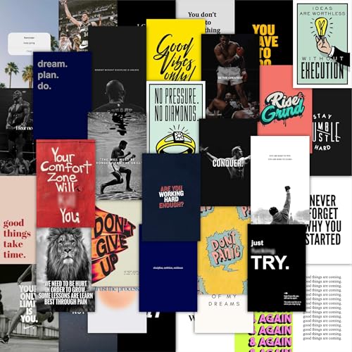 Image of CodersParadise Motivational Quote Wall Collage Kit - Pack of 54 Inspirational 4x6 Inch Posters for Bedroom, Office, Living Room & Dorm Decor | Premium Cardstock Wall Art with Glue Dots Included