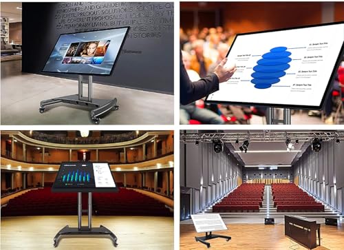 Image of AUDIOVAN Low Height Director Trolly Monitor Cart with Wheels for 32-65 inch Flat Curved Screen TV, LED LCD, Height Adjustable, 90Adjustable Viewing Angle Model : FD-602S