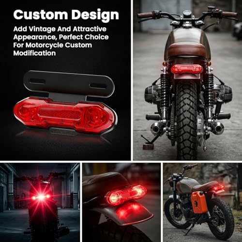 Image of STHIRA Motorcycle Tail Light with Plate Bracket LED Brake Turn Signal