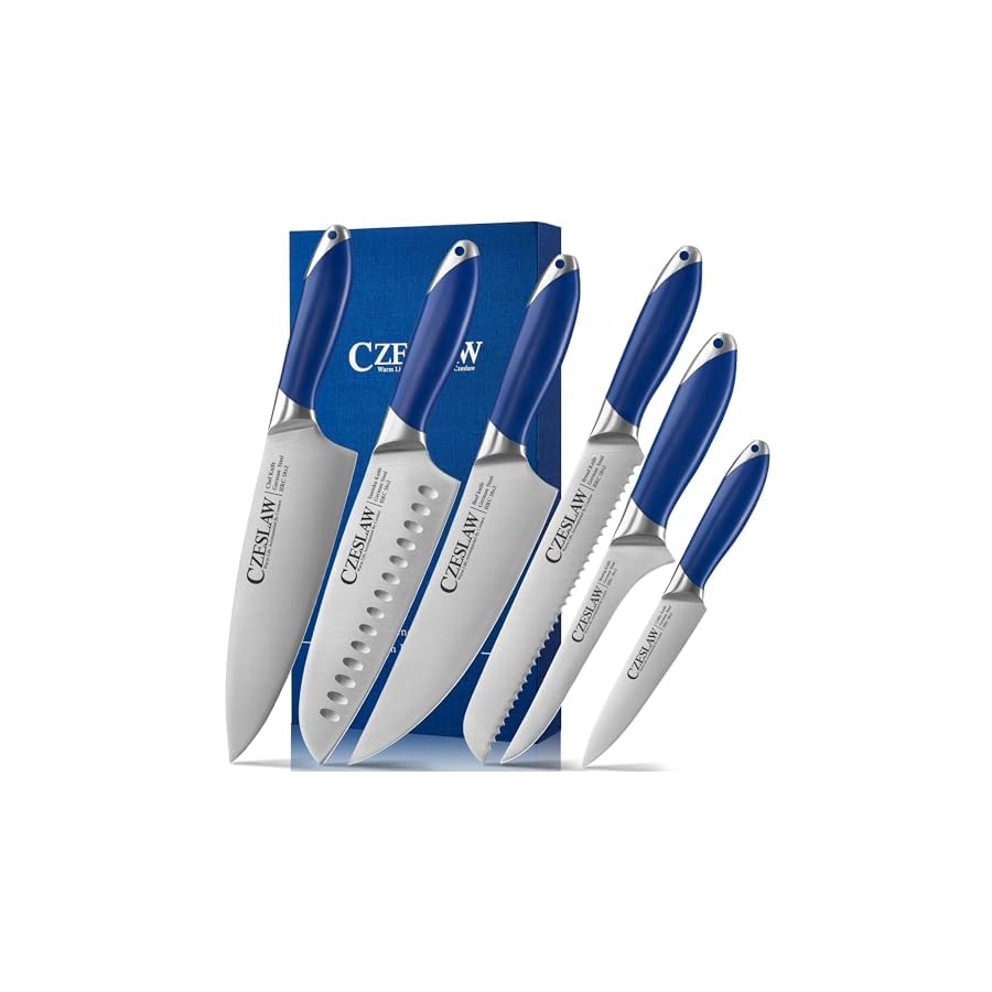 kitchen-knife-set-6-Pcs-Chefs-Knife-Set-Japanese-knife-set-Razor-knives-set-for-kitchen-Forged-from-High-Carbon-German-Steel-Full-Tang-Prussia-Blue-Ergonomic-Handle-Kitchen-Gifts Czeslaw kitchen knife set, 6 Pcs Chef's Knife Set, Japanese knife set, Razor knives set for kitchen, Forged from High Carbon German Steel, Full Tang Prussia Blue Ergonomic Handle, Kitchen Gifts