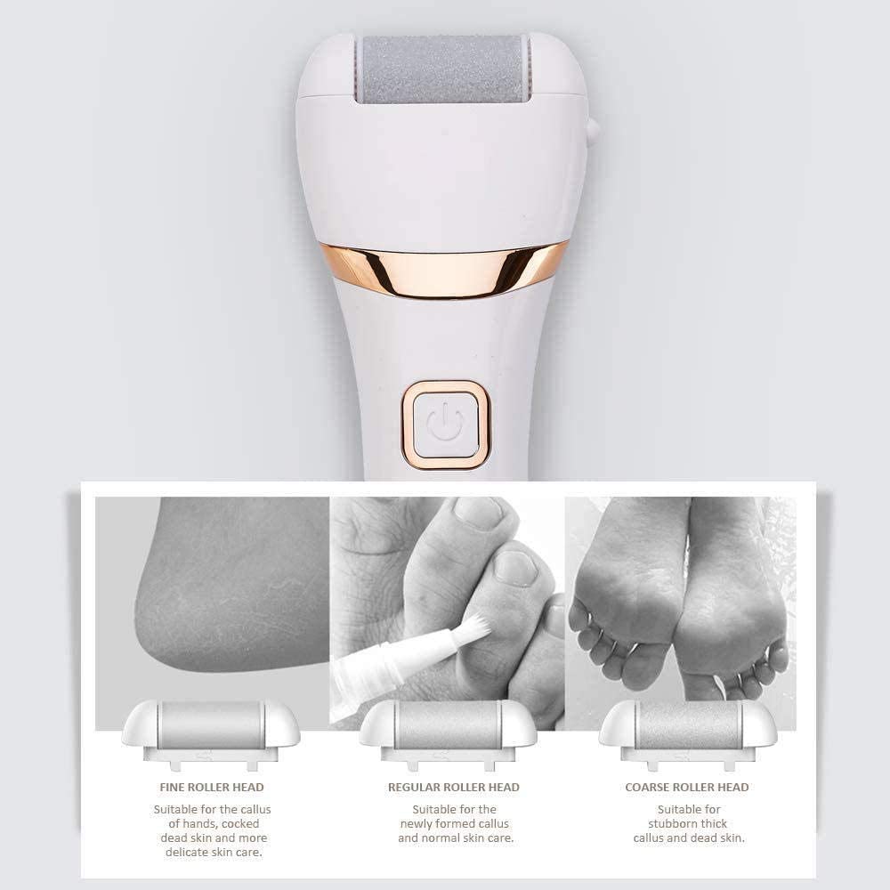 Lima eléctrica para pies, removedor de Callos eléctrico, Lima electrónica para pies, raspador para pies con Ipx7 Resistente al Agua para Piel Muerta, Dura y Agrietada, Callos