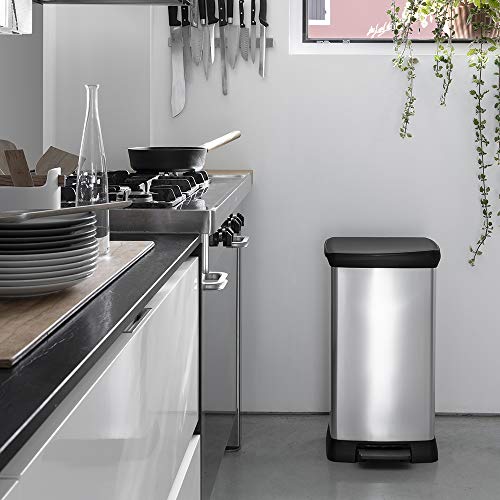 Cubo de basura rectangular Curver Deco Bin 50 litros plateado miniatura 4
