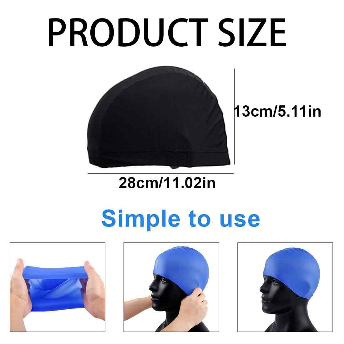 Fantecia Cuffia da Nuoto per Donna e Uomo, Cuffia da Nuoto in Silicone Impermeabile per Capelli Corti/Lunghi