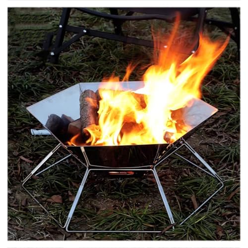 ZXDTVFGN Incinerador Plegable, fácil de Transportar, de Acero Inoxidable, de Metal, con Parrilla, triturador de Basura, para Invierno, calefacción, Barbacoa, Hoguera, jardín, Camping al Air