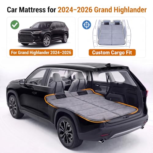 Image of Car Mattress for 2024-2026 Toyota Grand Highlander, Upgraded Non-Inflatable Thickened Foam SUV Car Camping Mattress, Foldable Trunk Sleeping Pad Car Bed Mattress for Road Trips Camping Travel