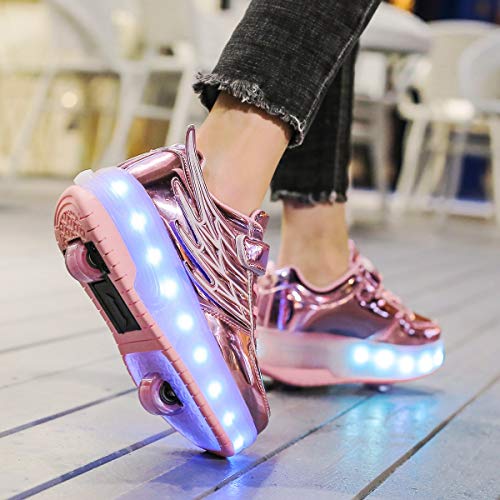Image of Nsasy Roller Shoes Kids Roller Skates Shoes Girls Boys Wheels Shoes Become Sport Sneaker with Led for Children Gift