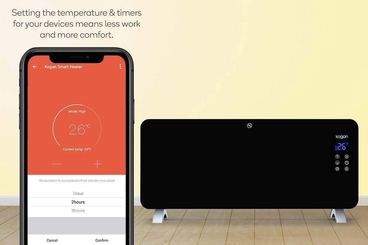 Kogan SmarterHome™ 2kW Smart Glass Panel Heater (Black): Heating:  Amazon.com.au