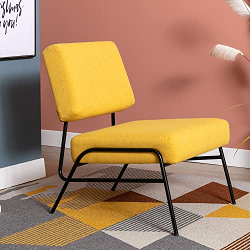 Merax Yellow Mid Century Modern Living Room Accent Chair With Pu Leather Coushion For Adults Teens Girls Boys Easy Assemble, Set Of 1 #TOP3