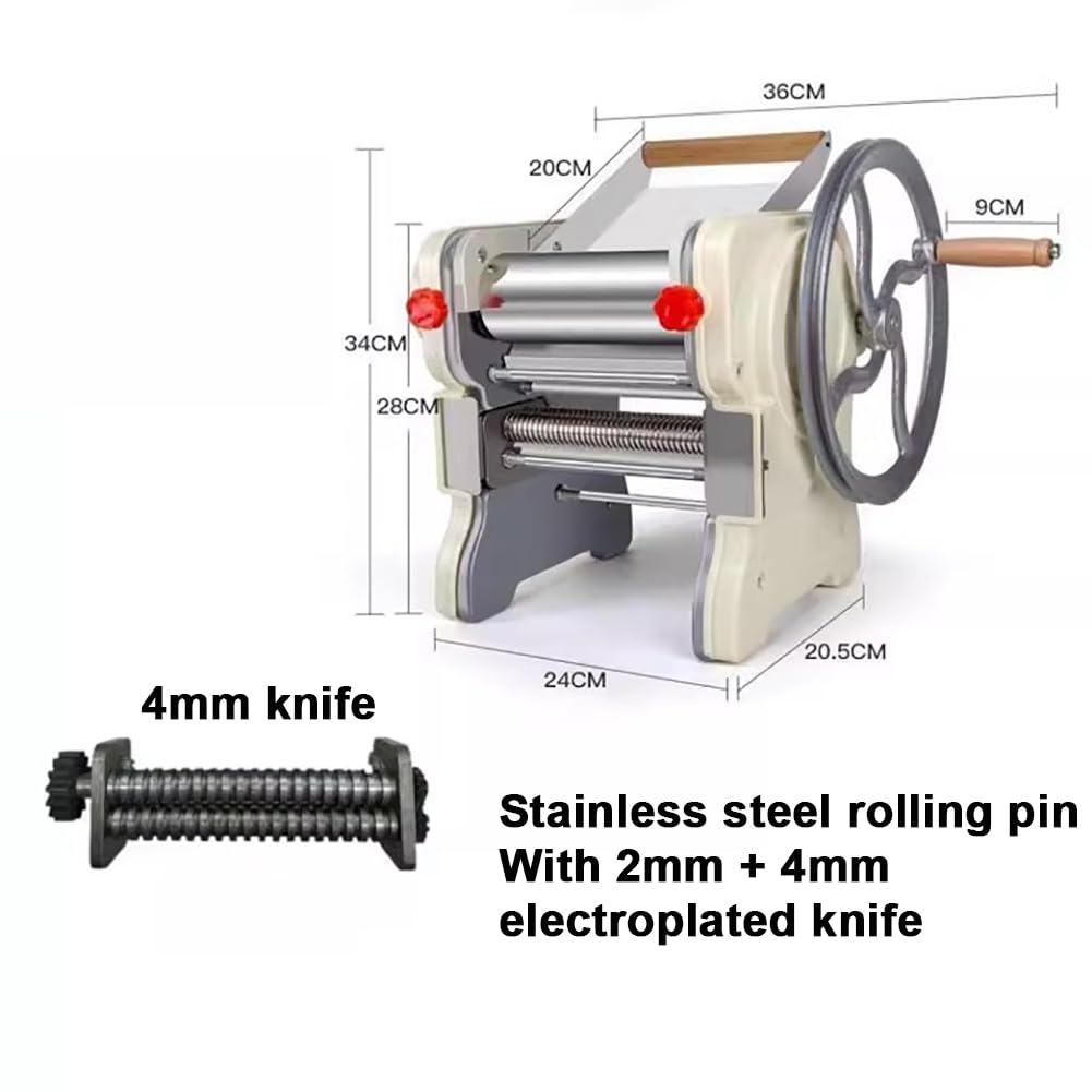 Nudelmaschine – Robuster manueller Nudelmacher aus Metall mit 2 Ausstechern und abnehmbarem Nudelbehälter für handgefertigte Nudeln, Tisch-Teigpresse