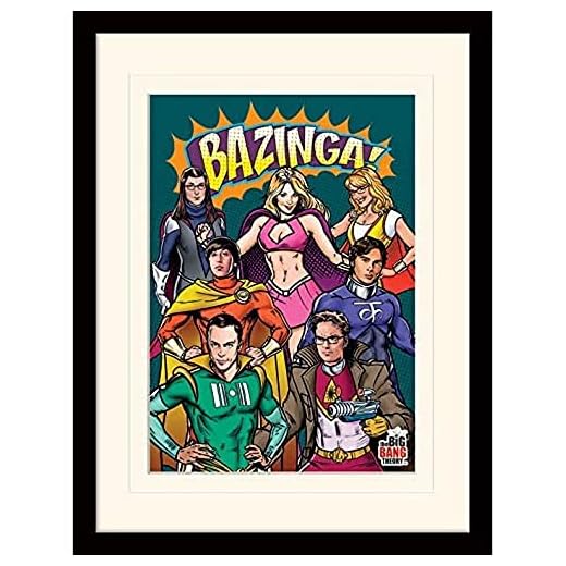 The Big Bang Theory 30 x 40 cm superhéroes montado y impresión enmarcada