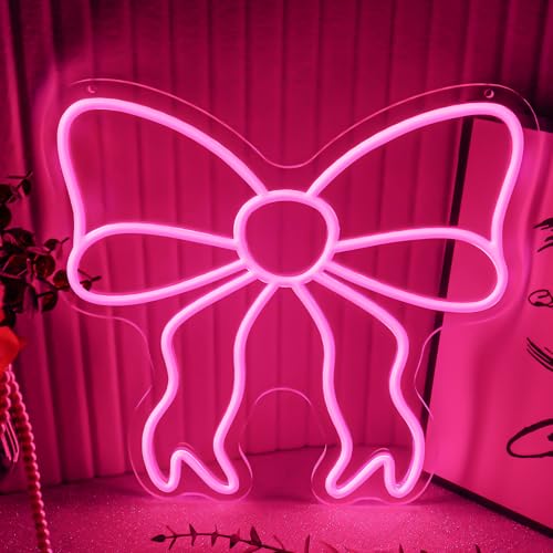 Flixyticy - Panneau néon rose pour décoration murale, panneau lumineux à LED - Fonctionnement USB avec interrupteur à intensité variable - Pour chambre de...