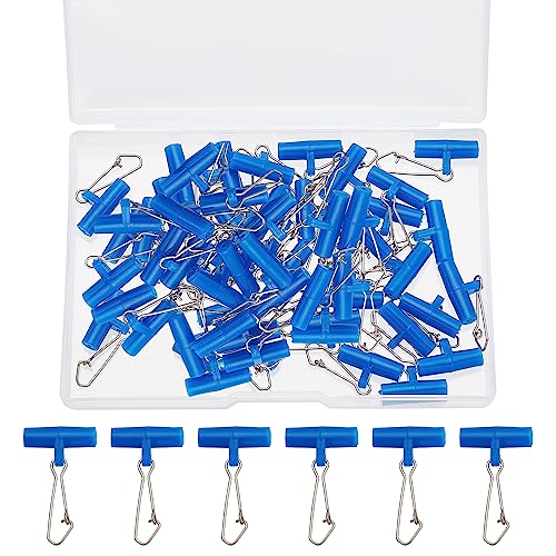 beinkmake 100pcs Fishing Line Sinker Slides Rig with Duo Lock Snap Sinker Slider Swivel Snap Kit Weight Connectors for Catfish, Blue