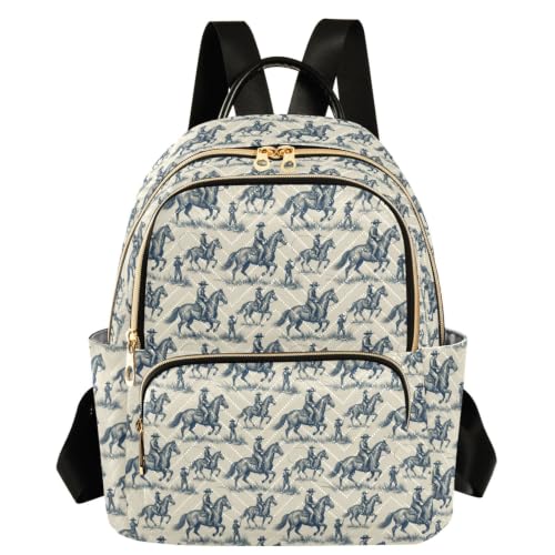 Mochila vintage para mujer talla S ligera con cremalleras color vaquero