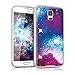 kwmobile Custodia Compatibile con Samsung Galaxy S5 / S5 Neo - Cover in Silicone TPU Trasparente - Back Case Spazio Multicolore/Fucsia/Nero