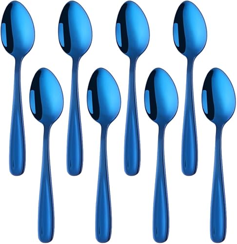 Buyer Star Demitasse - Cucharas de café (8 unidades, acero inoxidable 1810, cucharas de té pesadas, juego de 8, 5.5 pulgadas