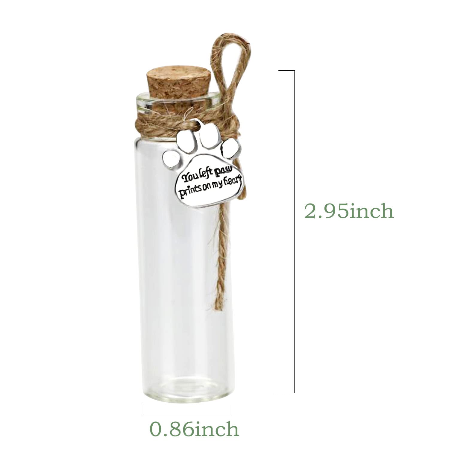 free-space Bottiglia commemorativa per peli di Animali Domestici, fiala di Vetro per Cenere o Capelli Cane o Gatto ricordo Regalo per la Perdita di Animali Domestici (2pcs Bottle)