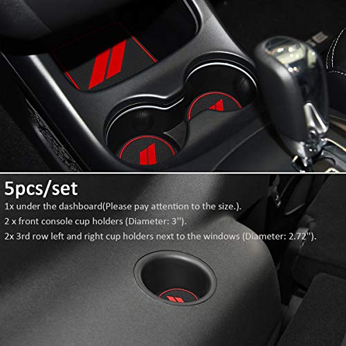 Auovo Anti dust Mats for Journey Accessories 2021 2020 2019 2018 2011-2020 Custom Fit Center Console and Cup Holder Liners Mats(Red)