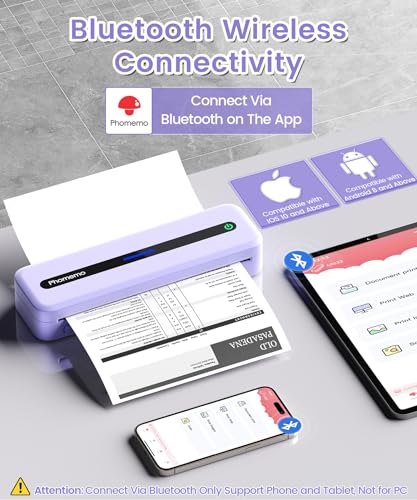 Image of Phomemo Bluetooth Portable Printer, Thermal Portable Inkless Printers Wireless for Travel, Compatible with Phone, Laptop, for Home, Office, School,with 1 Case