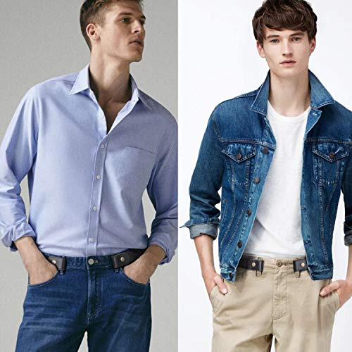 Image of WERFORU 4 Pack No Buckle Show Belt for Men Buckle Free Stretch Belt for Jeans Pants 1.38 Inches Wide