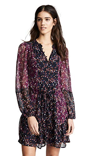 PAIGE Women's Sonoma Dress, Burgundy Purple/Black, Medium