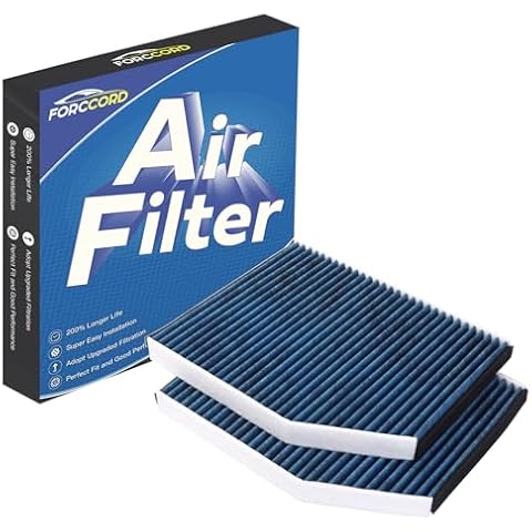 Forccord 2-Pack HEPA Cabin Air Filter Fits for A4 Q5 S4 S5 RS5 Audi A4 Quattro A5 Quattro Macan allroad SQ5 Activated Carbon Cabin Filter Replacement CF11179 CUK 2450 LAK386 8K0819439B Car Accessories Cover