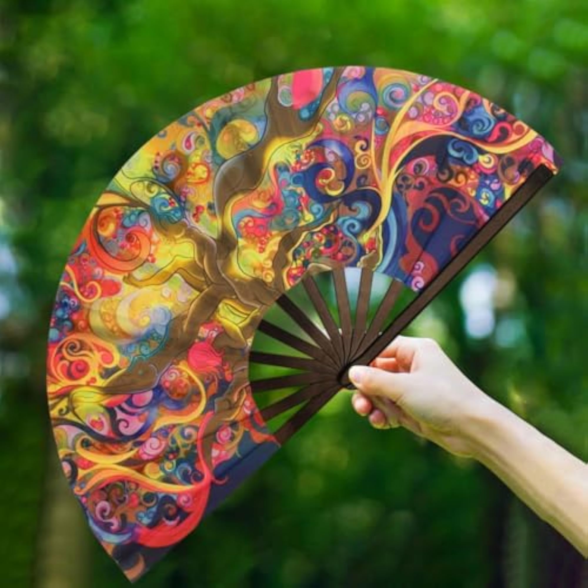 Folding Fan Props with Bamboo Frames for Parties