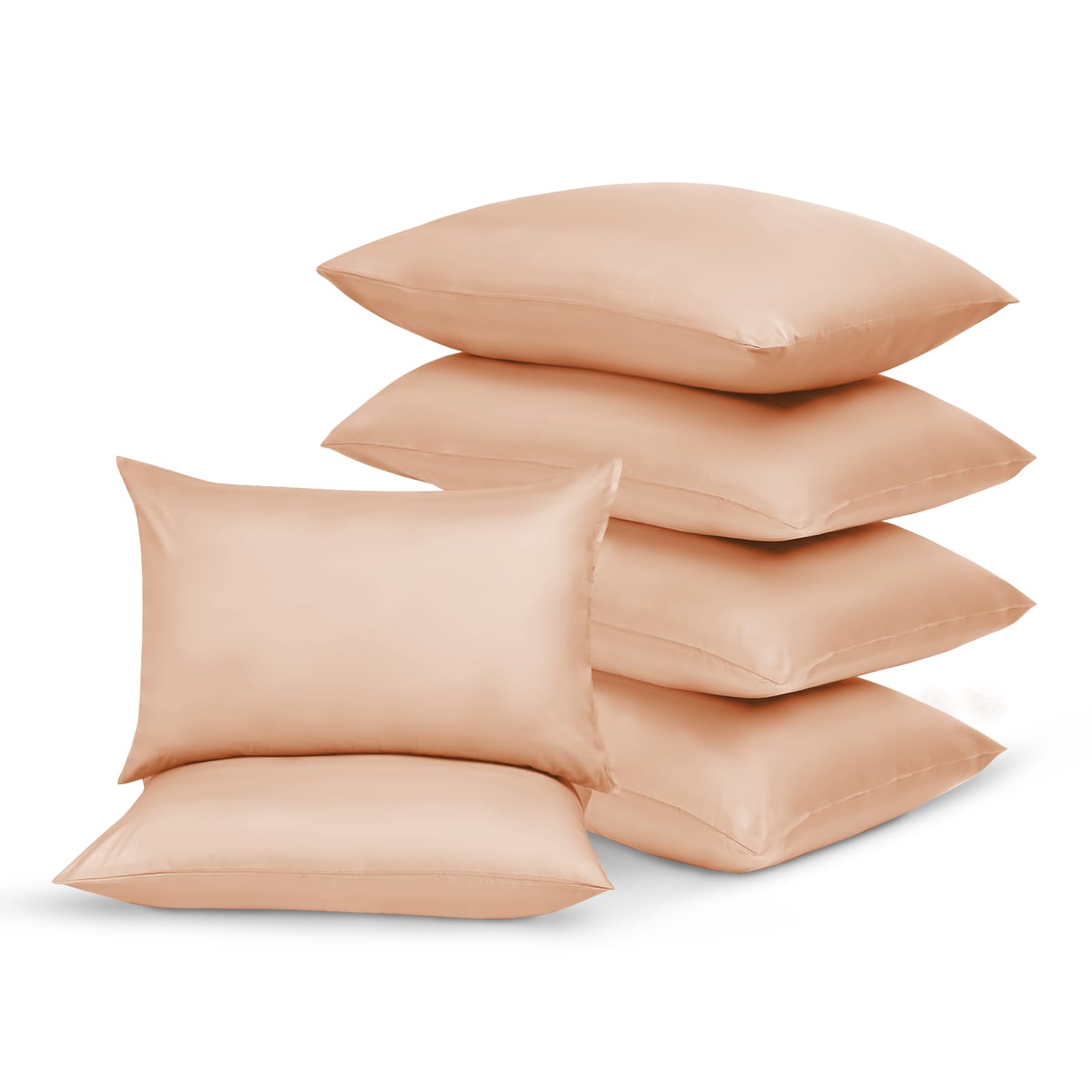 Yorkshire Bedding Peach Pillow Cases 6 Pack 100% Soft Brushed Microfiber Pillowcases with Envelope Closure- Fade & Stain Resistant Housewife Pillow Case 50 X 75 Cm — image 1
