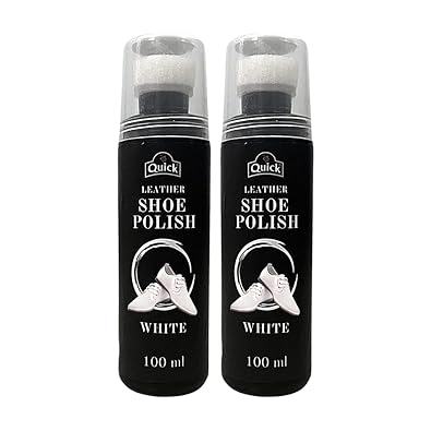 Quick Liquid Shoe Polish Color - White (Pack of 2 x 100 ML)| Carnauba Wax Shoe Polish with Silicon Oil and Leather Conditioner