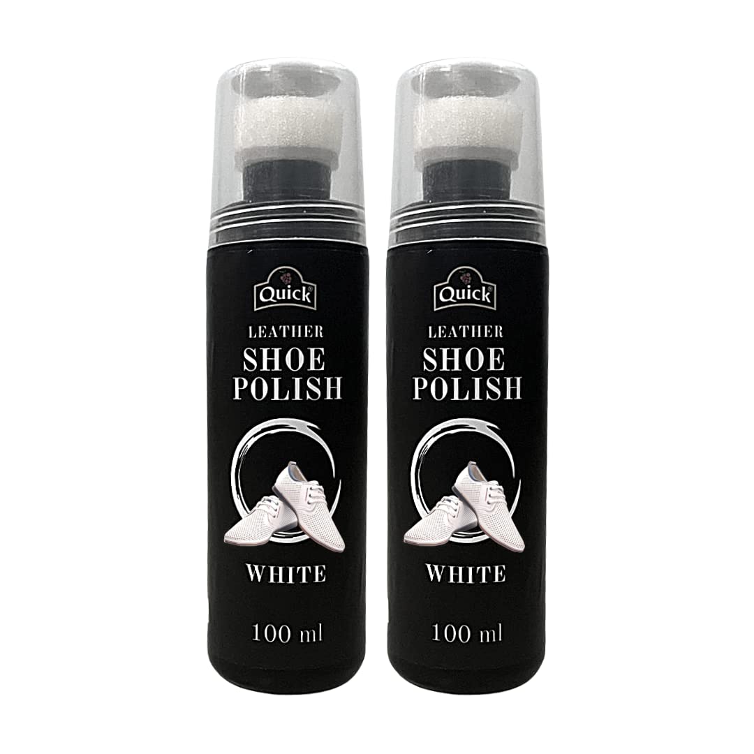 Quick Liquid Shoe Polish Color - White (Pack of 2 x 100 ML)| Carnauba Wax Shoe Polish with Silicon Oil and Leather Conditioner (B0B77ZJRTZ) Amazon Price History, Amazon Price Tracker