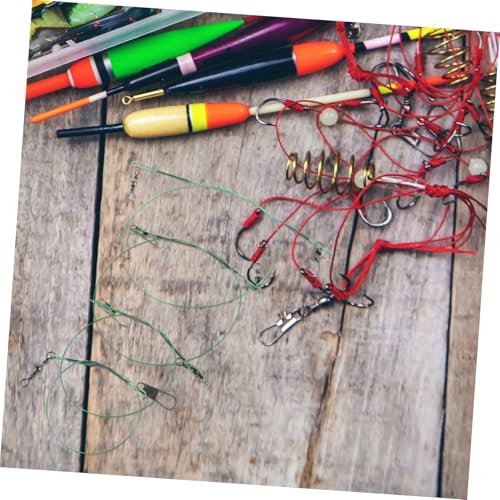 Set de líderes de pesca con alambre de acero y conectores miniatura 5