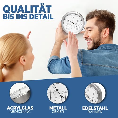 Analoge Wetterstation Mavori 3-in-1 mit Barometer, Hygrometer und Thermometer