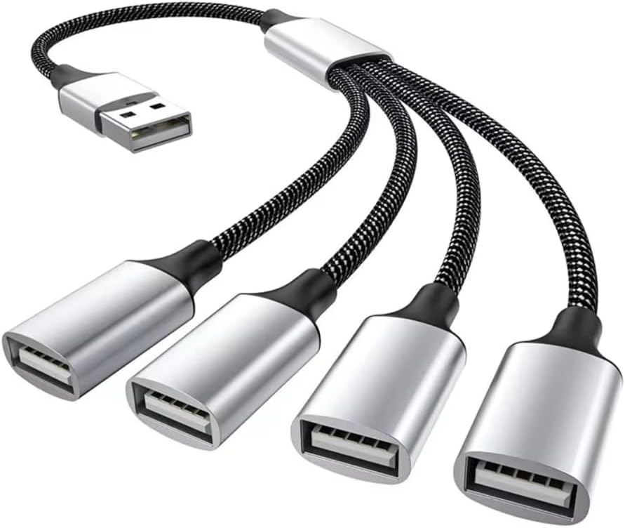 Multi 4 Port Type C USB Hub Extensions Hub USB Splitter Fast Data Transmission OTG Adapter for Computer Xiaomi MacBook Pro Air Portable Desktop Connection Accessory (Brown)