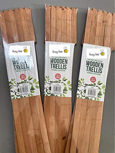 MD MUZ Lot de 3 treillis extensibles en bois pour jardiniers Marron foncé 150 x 60 cm Cover