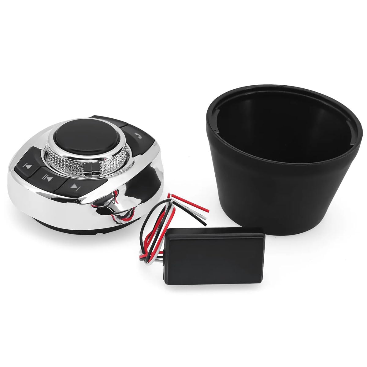 Télécommande de volant de voiture sans fil avec lumière LED 8-clés Boutons de commande multifonctions en forme de coupe universelle pour lecteur de navigation multimédia stéréo Android de voiture