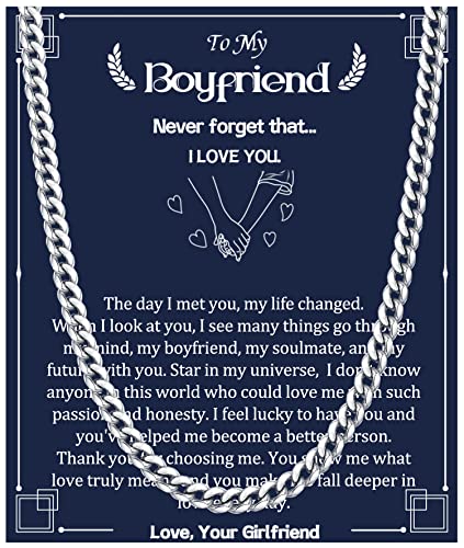 Jewlpire 5MM Silver Chain for Men, Men's Chain Necklaces Miami Cuban Link Chain for Men, Stainless Steel & Hip-Hop Style Gifts for Men, Mens Chain 18 Inches