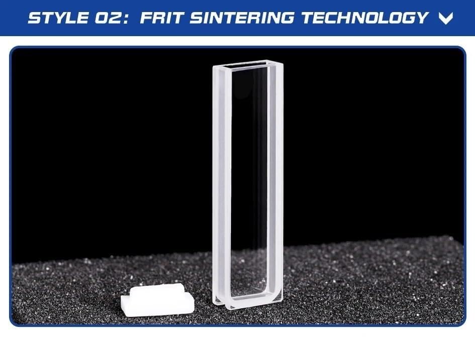 Cuvette al quarzo da 1,05 ml con tappo a vite, percorso 3 mm, cella for spettrofotometro UV-Vis, 200-2500 nm(Frit sintering)
